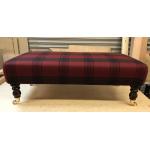 Callanish Check Claret Footstool